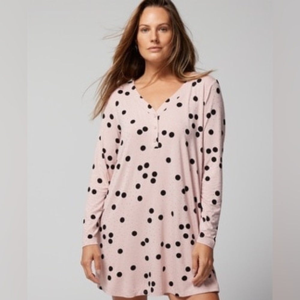 Soma Cool Nights Henley Sleepshirt Gown NWT